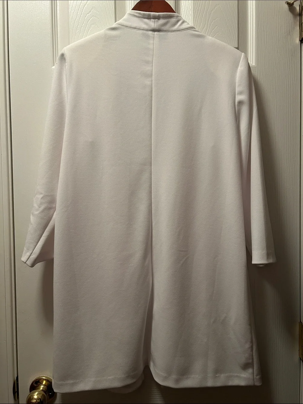 New York & Company Women's Cream Open-Front Long Blazer Jacket Size L